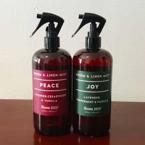 ROOM 1019 Room & Linen Spray PEACE & JOY 16 fl oz each.
